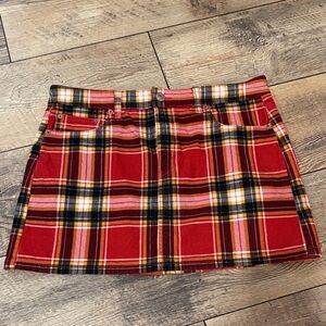 American Eagle Outfitters Red Plaid Mini Skirt